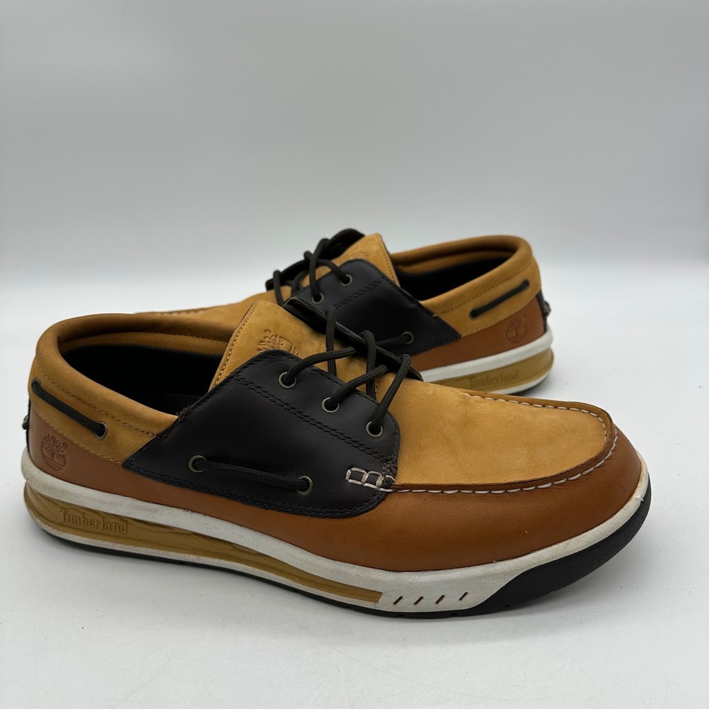 Timberland 24537 5822 Mens Size 12M Brown‎ Leather Low Top Loafers Boat Shoes